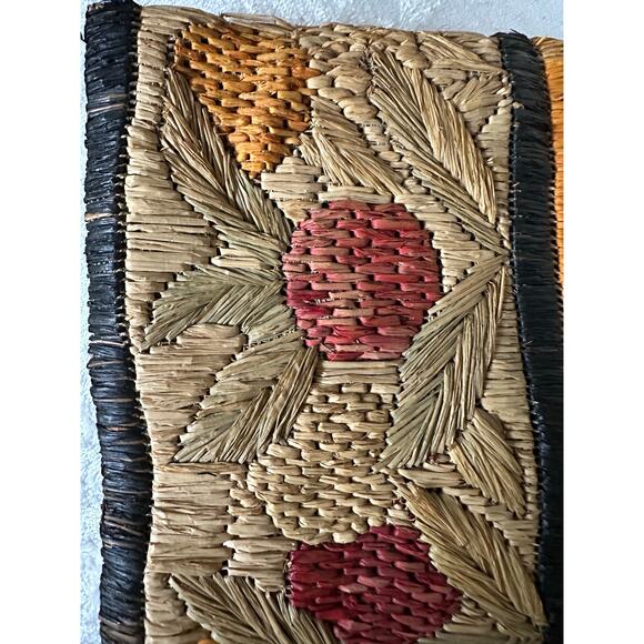 Raffia/Straw Tea Cozy raffia straw cottage Primitive Lined berry 10x8” - Picture 6 of 16